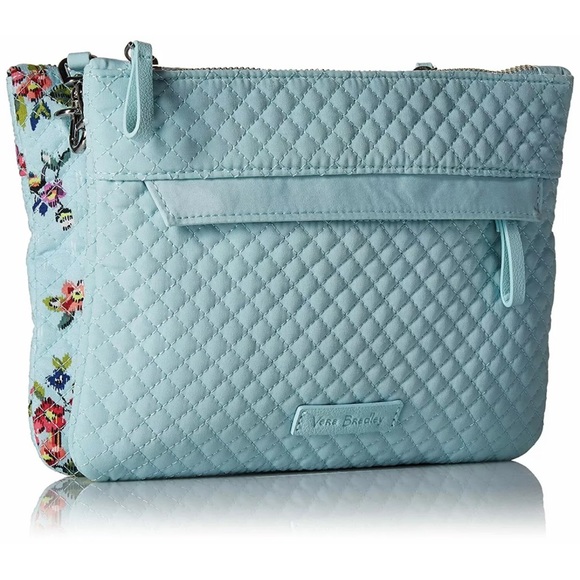 Vera Bradley Iconic RFID Crossbody Ikat Bouquet & Coin Purse Water Bouquet NWT - Picture 7 of 9